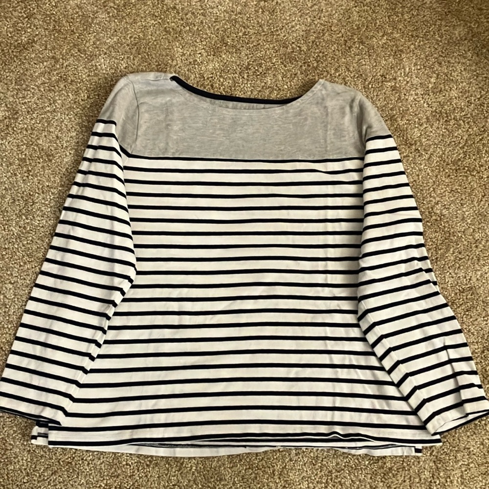 Talbots Cotton Boatneck 3/4 Sleeve Shirt